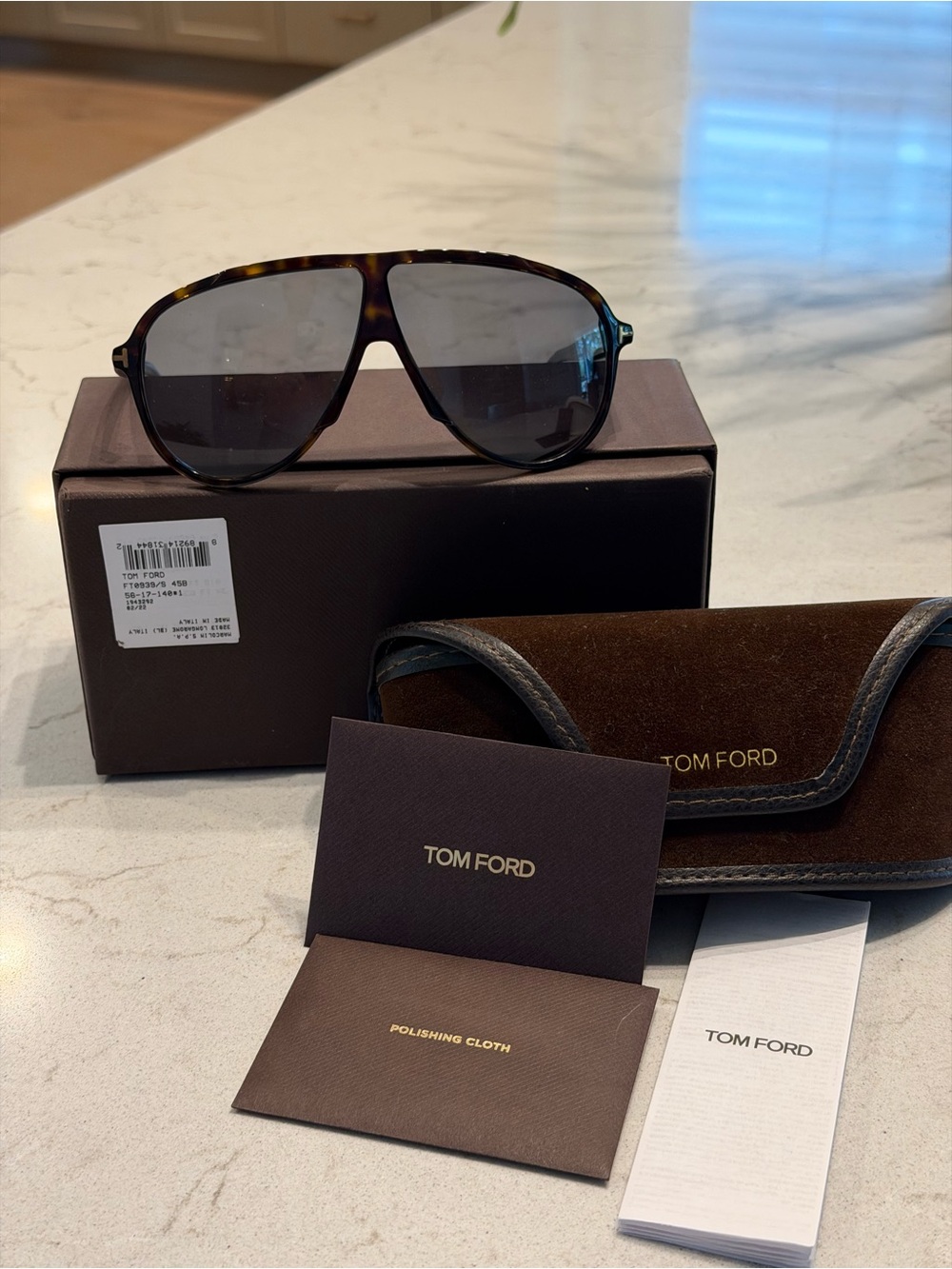 Tom Ford Vladimir Tortoiseshell Sunglasses with Brown Lenses